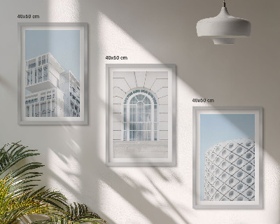 Kompozycja obrazów na ścianę Nowoczesna architektura geometria