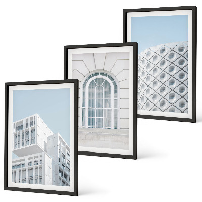 Kompozycja obrazów na ścianę Nowoczesna architektura geometria
