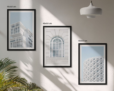 Kompozycja obrazów na ścianę Nowoczesna architektura geometria
