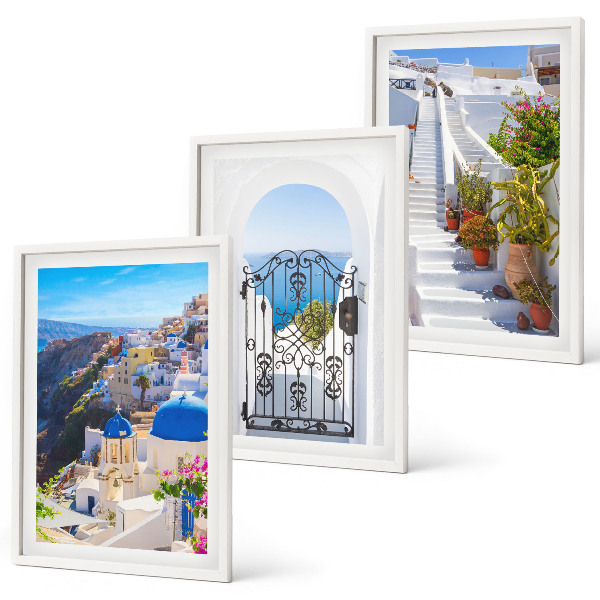 Kompozycja obrazów na ścianę Santorini architektura Oia