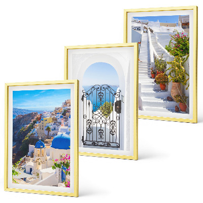 Kompozycja obrazów na ścianę Santorini architektura Oia