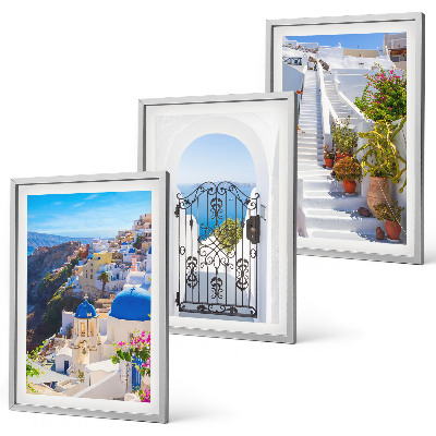 Kompozycja obrazów na ścianę Santorini architektura Oia