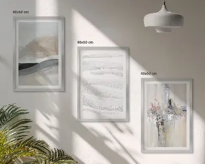 Zestaw 3 obrazów do salonu abstrakcyjne wzory w kolorach ziemi