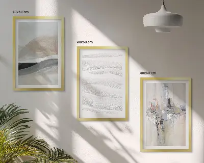 Zestaw 3 obrazów do salonu abstrakcyjne wzory w kolorach ziemi