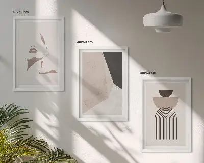Abstrakcyjne kształty twarzy zestaw 3 obrazów do salonu