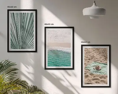 Zestaw 3 obrazów do salonu wakacyjne widoki z plażą i morzem