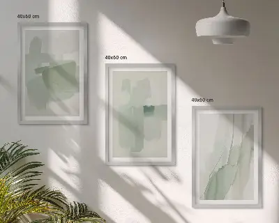 Zestaw 3 obrazów do salonu Abstrakcyjne akwarelowe wzory