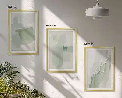 Zestaw 3 obrazów do salonu Abstrakcyjne akwarelowe wzory