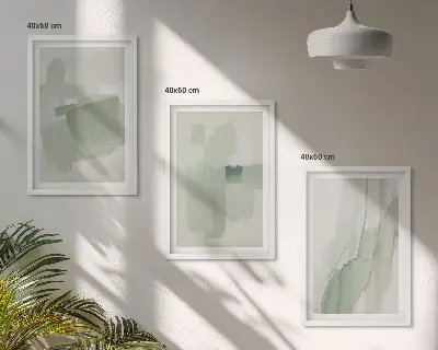 Zestaw 3 obrazów do salonu Abstrakcyjne akwarelowe wzory