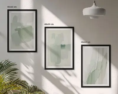 Zestaw 3 obrazów do salonu Abstrakcyjne akwarelowe wzory