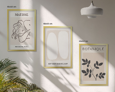 Zestaw 3 obrazów do salonu Stylowe obrazy roślinne Matisse
