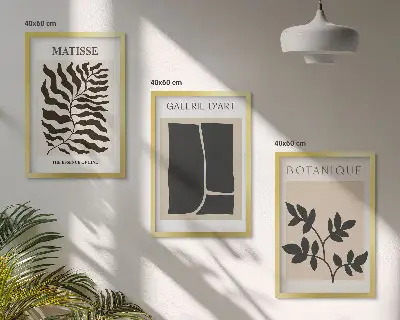 Zestaw obrazów do salonu minimalistyczne postery z motywem roślinnym