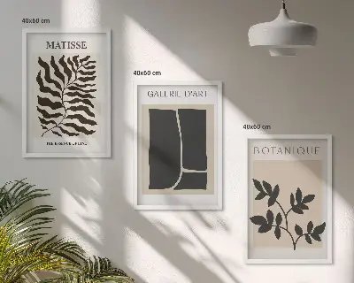 Zestaw obrazów do salonu minimalistyczne postery z motywem roślinnym