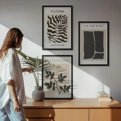Zestaw obrazów do salonu minimalistyczne postery z motywem roślinnym