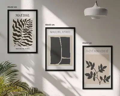 Zestaw obrazów do salonu minimalistyczne postery z motywem roślinnym
