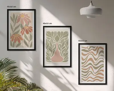 Zestaw obrazów do salonu pastelowe kwiaty w stylu abstrakcji