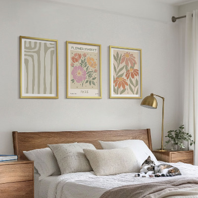 Zestaw obrazów do salonu Motywy botaniczne Paris minimalizm
