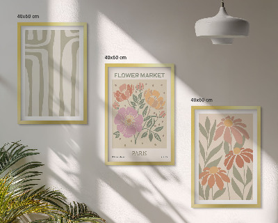 Zestaw obrazów do salonu Motywy botaniczne Paris minimalizm
