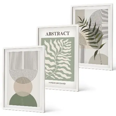Kompozycja obrazów na ścianę Botaniczne boho abstrakcje