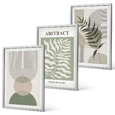 Kompozycja obrazów na ścianę botaniczne abstrakcje w stylu boho