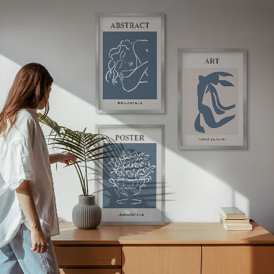 Zestaw 3 obrazów do salonu Stylowe abstrakcyjne wzory Matisse