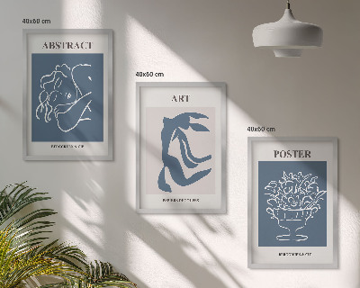 Zestaw 3 obrazów do salonu Stylowe abstrakcyjne wzory Matisse
