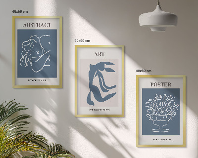 Zestaw 3 obrazów do salonu Stylowe abstrakcyjne wzory Matisse