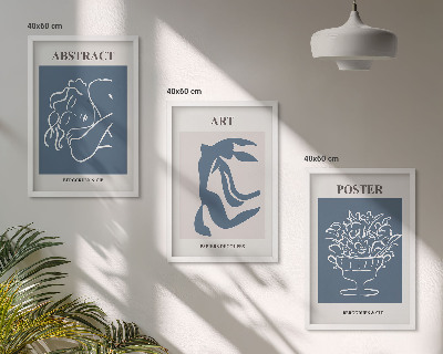 Zestaw 3 obrazów do salonu Stylowe abstrakcyjne wzory Matisse