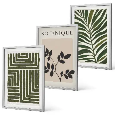 Zestaw obrazów do salonu w stylu botaniczny minimalizm boho