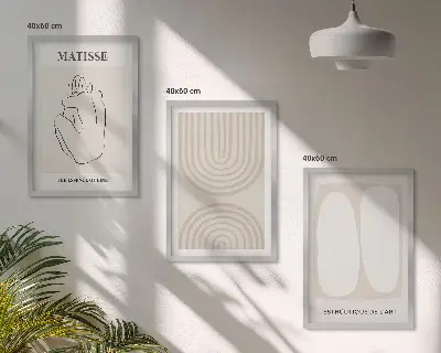 Zestaw obrazów do salonu stylowe linie minimalistyczne