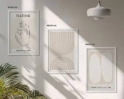 Zestaw obrazów do salonu stylowe linie minimalistyczne