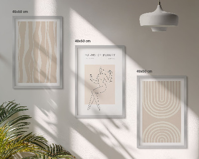Zestaw obrazów do salonu Abstrakcyjne boho dekoracje
