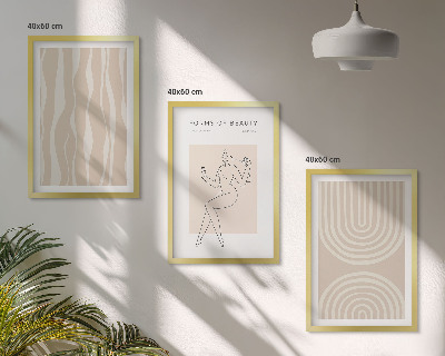 Zestaw obrazów do salonu Abstrakcyjne boho dekoracje