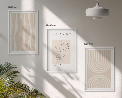 Zestaw obrazów do salonu Abstrakcyjne boho dekoracje