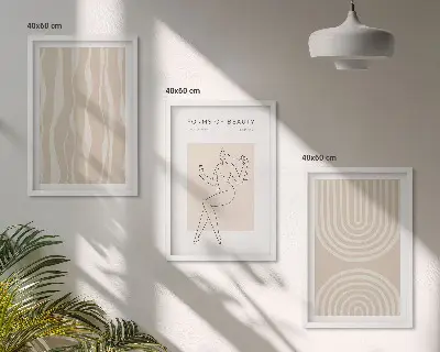 Zestaw obrazów do salonu abstrakcyjne dekoracje w stylu boho