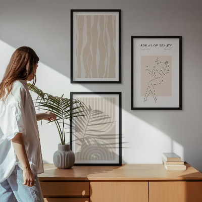 Zestaw obrazów do salonu Abstrakcyjne boho dekoracje