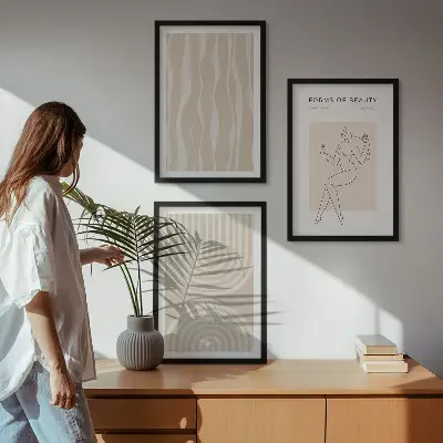 Zestaw obrazów do salonu abstrakcyjne dekoracje w stylu boho