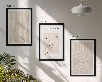 Zestaw obrazów do salonu Abstrakcyjne boho dekoracje