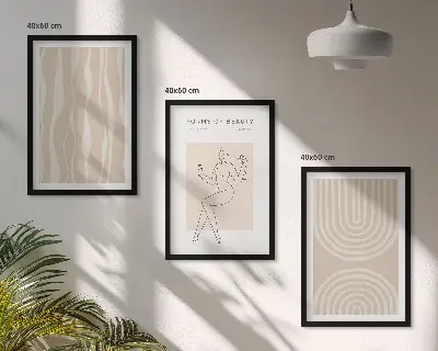 Zestaw obrazów do salonu abstrakcyjne dekoracje w stylu boho