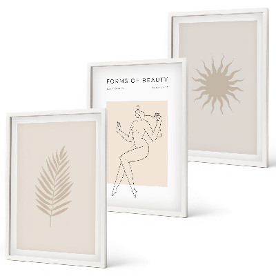 Kompozycja obrazów na ścianę Kolekcja minimalistycznych form