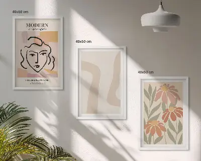 Nowoczesne abstrakcje z kobietą zestaw 3 obrazów do salonu
