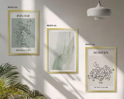 Kwiaty w nowoczesnym wazonie zestaw 3 obrazów do salonu