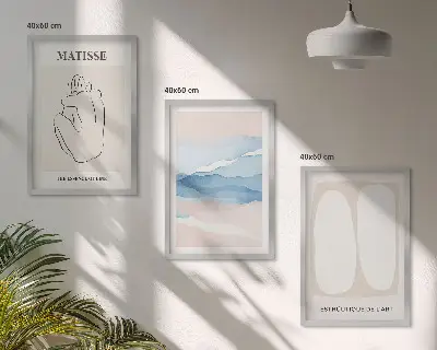 Abstrakcyjne formy Matisse zestaw 3 obrazów do salonu