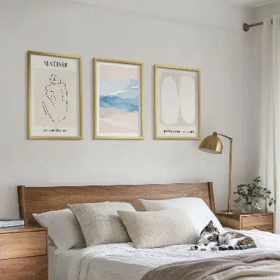 Abstrakcyjne formy Matisse zestaw 3 obrazów do salonu