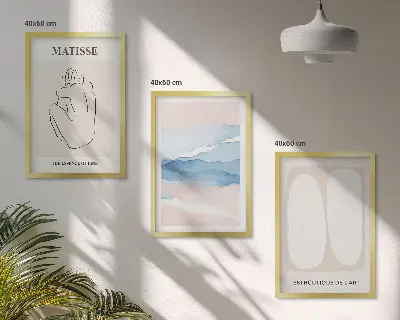 Abstrakcyjne formy Matisse zestaw 3 obrazów do salonu