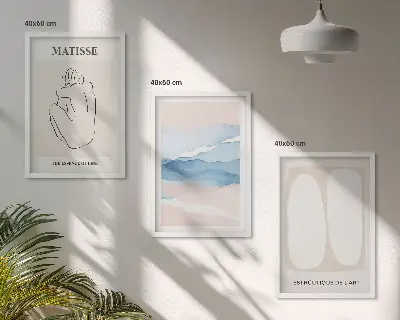 Abstrakcyjne formy Matisse zestaw 3 obrazów do salonu