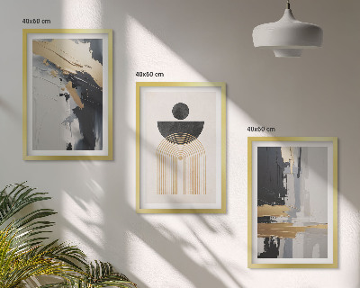 Zestaw 3 obrazów do salonu Geometria abstrakcyjna elegancja