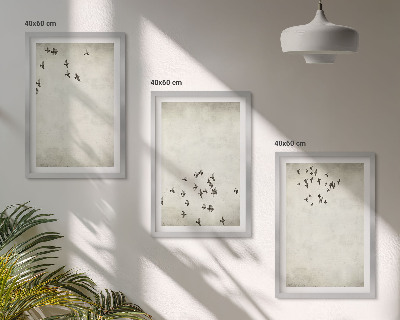 Zestaw obrazów do salonu Minimalistyczny malunek ptaków