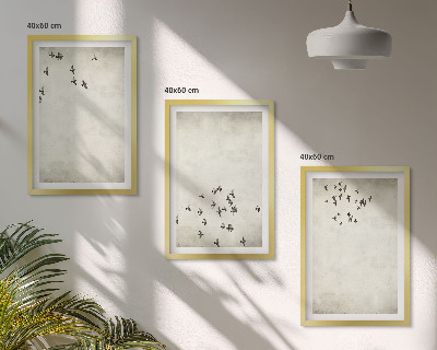 Zestaw obrazów do salonu Minimalistyczny malunek ptaków