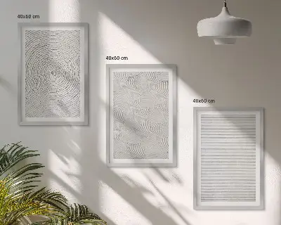 Zestaw 3 obrazów do salonu geometryczne wzory na tekturze